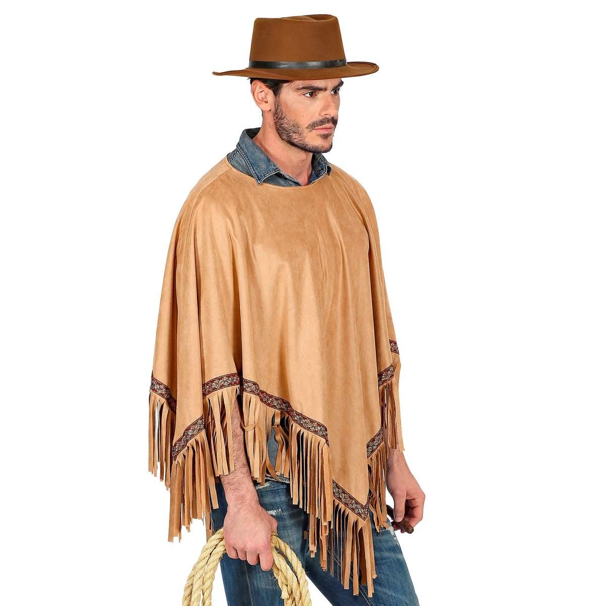 Poncho scamosciato