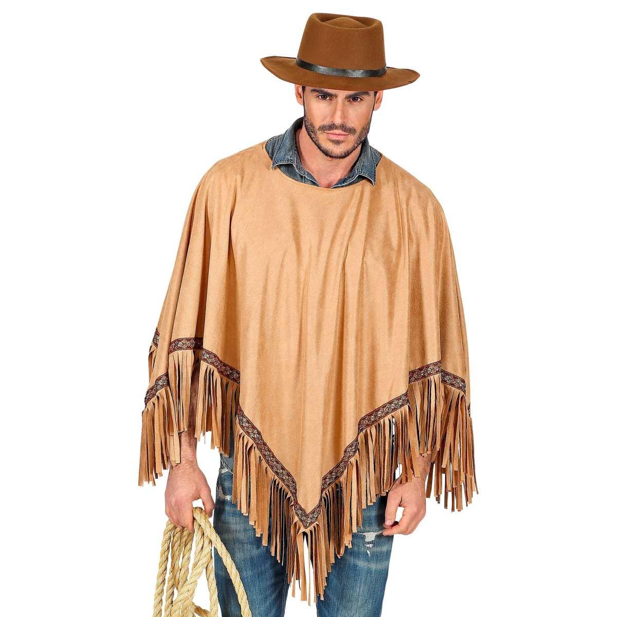 Poncho scamosciato