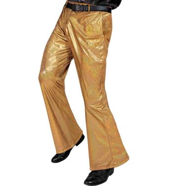 Pantaloni anni party disco oro olografici