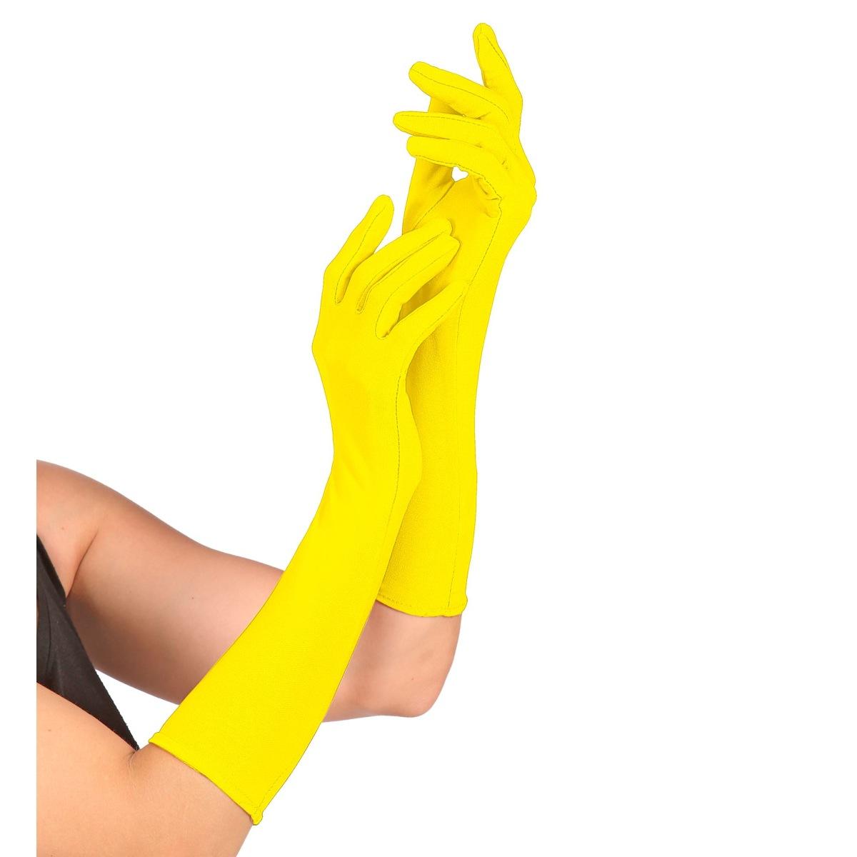Guanti lunghi giallo fluo Set 2 pz