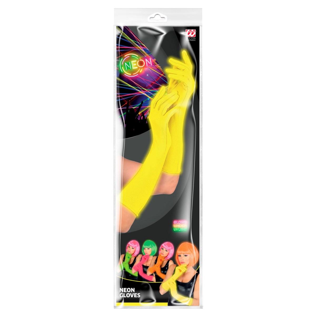 Guanti lunghi giallo fluo Set 2 pz