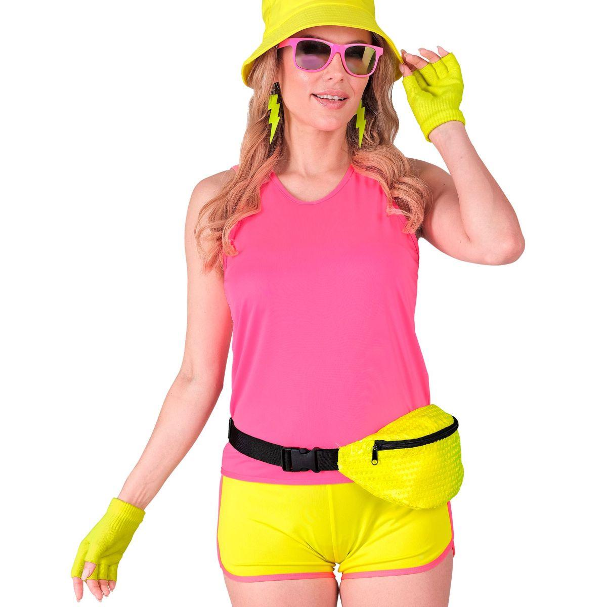 Guanti corti giallo fluo senza dita