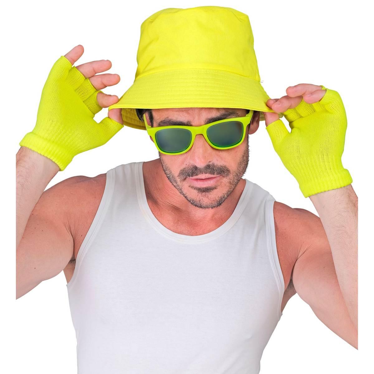 Guanti corti giallo fluo senza dita