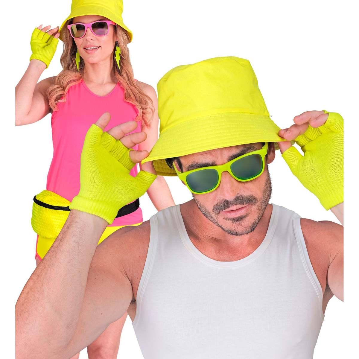 Guanti corti giallo fluo senza dita