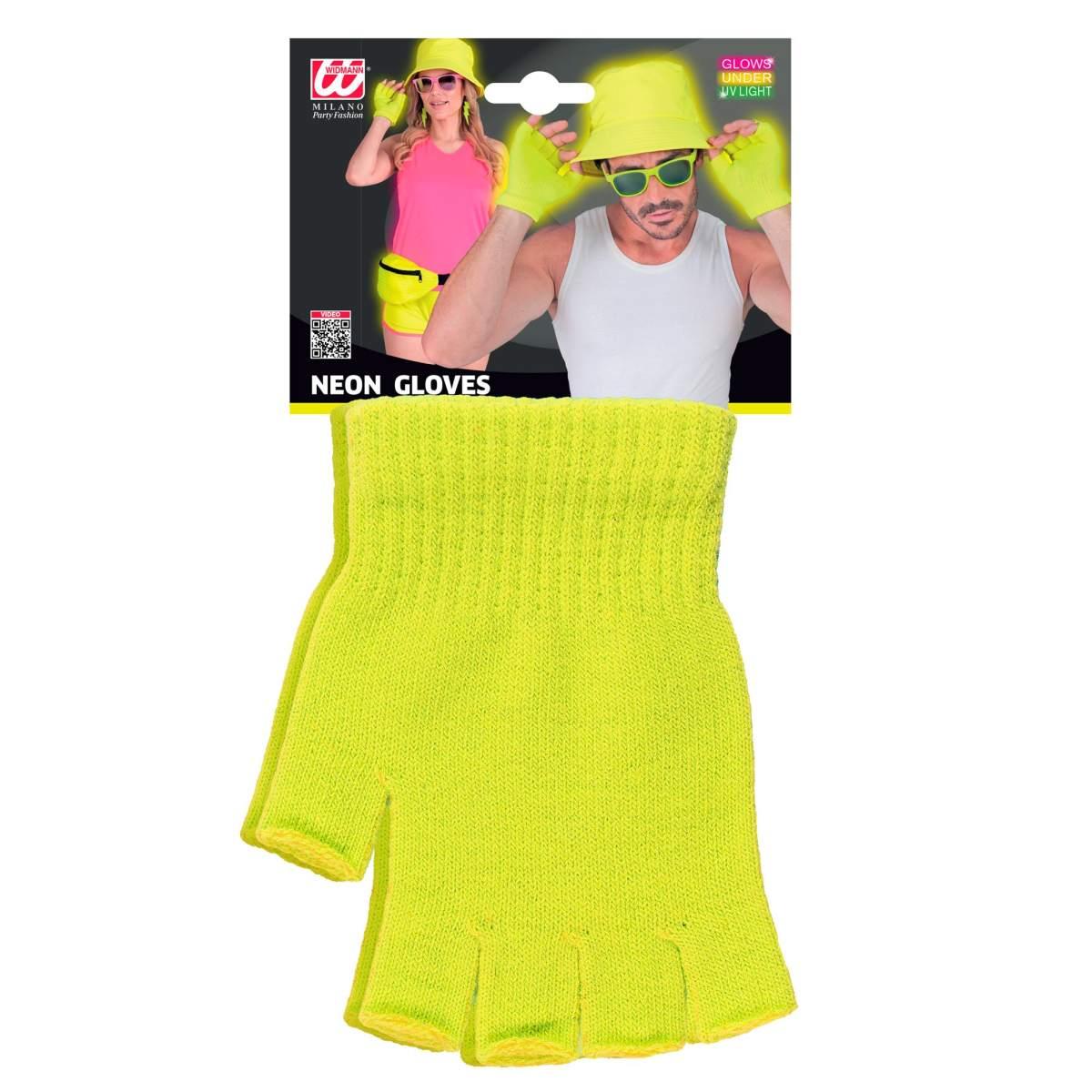 Guanti corti giallo fluo senza dita