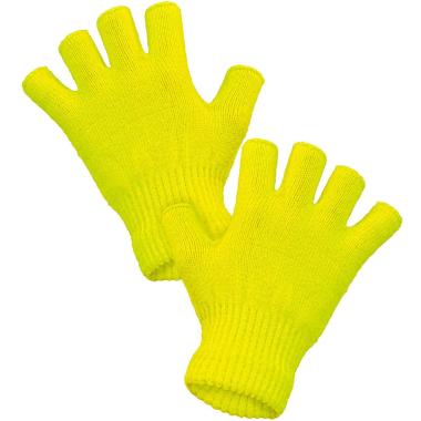 Guanti corti giallo fluo senza dita