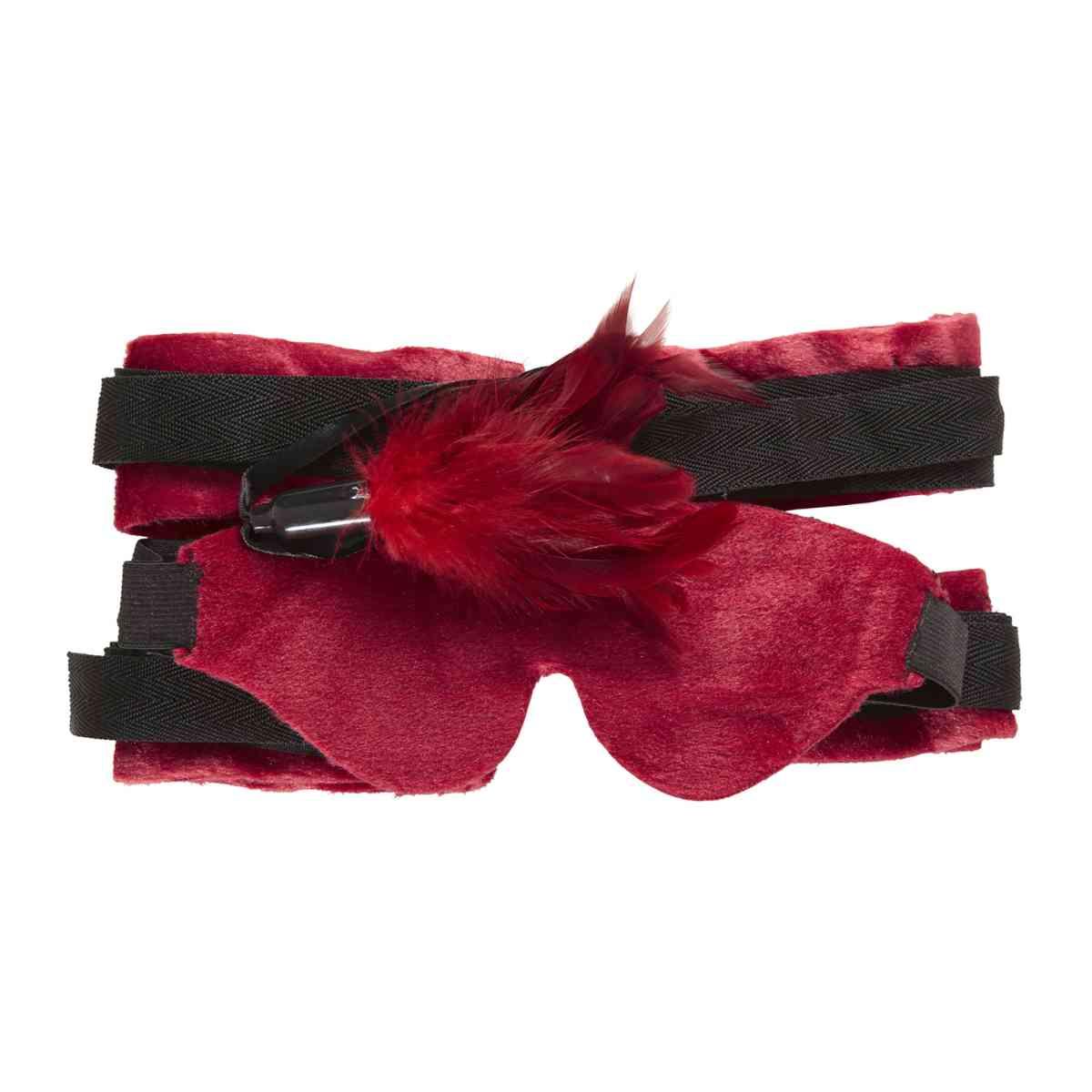 Benda dominatrice bondage piume bordeaux