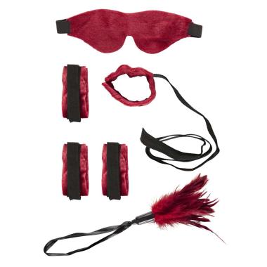 Benda dominatrice bondage piume bordeaux