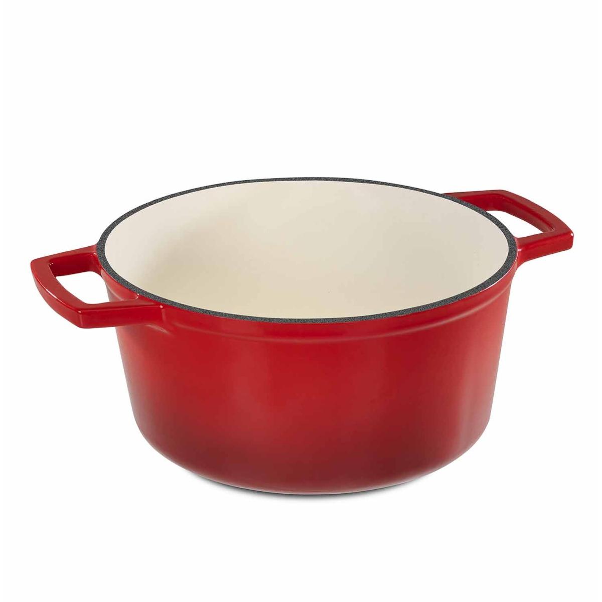 Casseruola cm.Ø20 Ghisa con Coperchio Rossa | Barazzoni