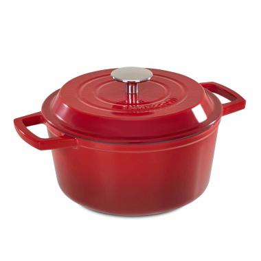Casseruola cm.Ø20 Ghisa con Coperchio Rossa | Barazzoni