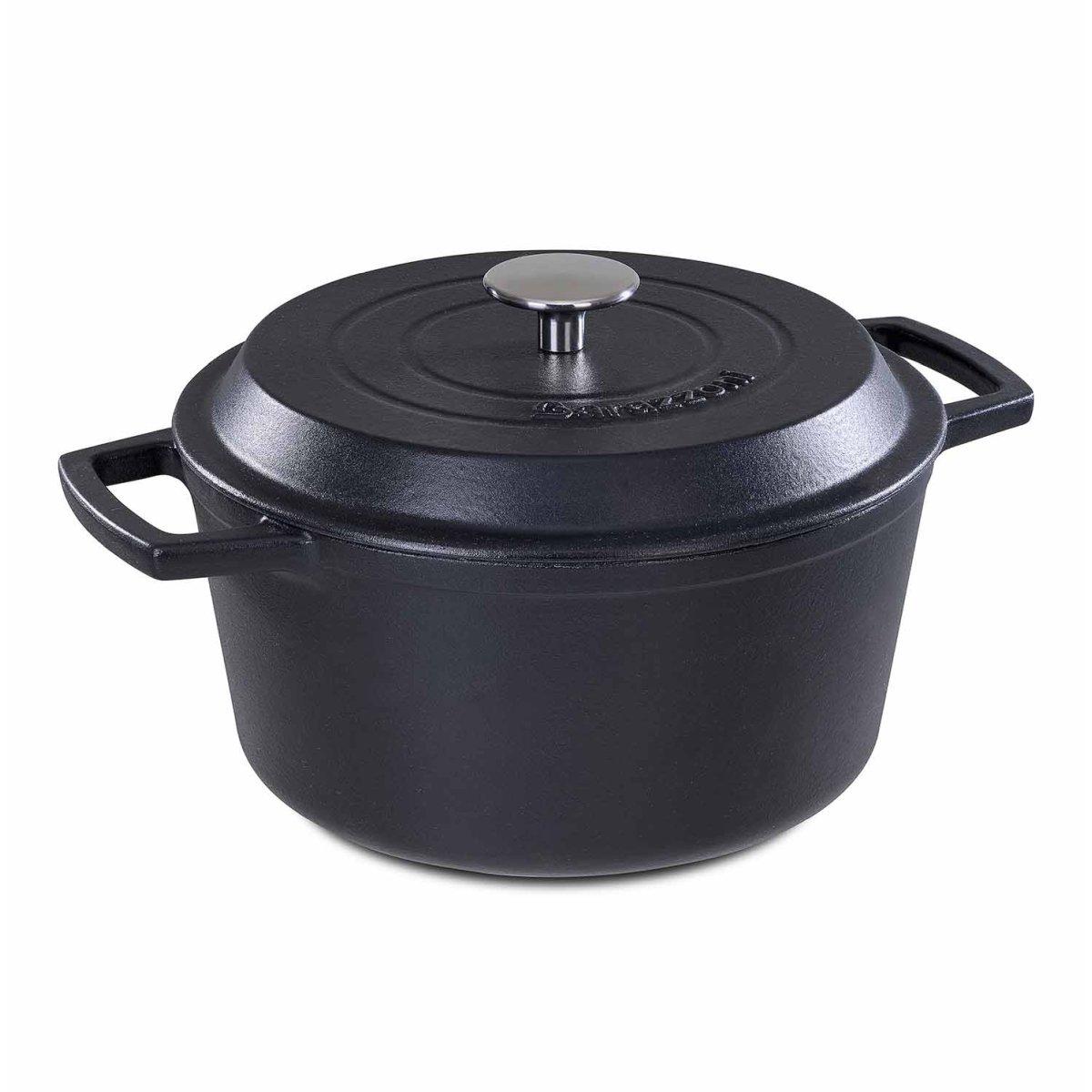 Casseruola cm.Ø24 Ghisa con Coperchio Nera | Barazzoni