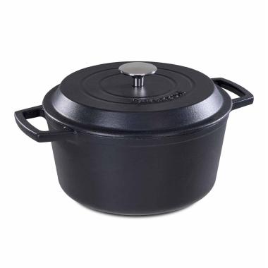 Casseruola cm.Ø24 Ghisa con Coperchio Nera | Barazzoni