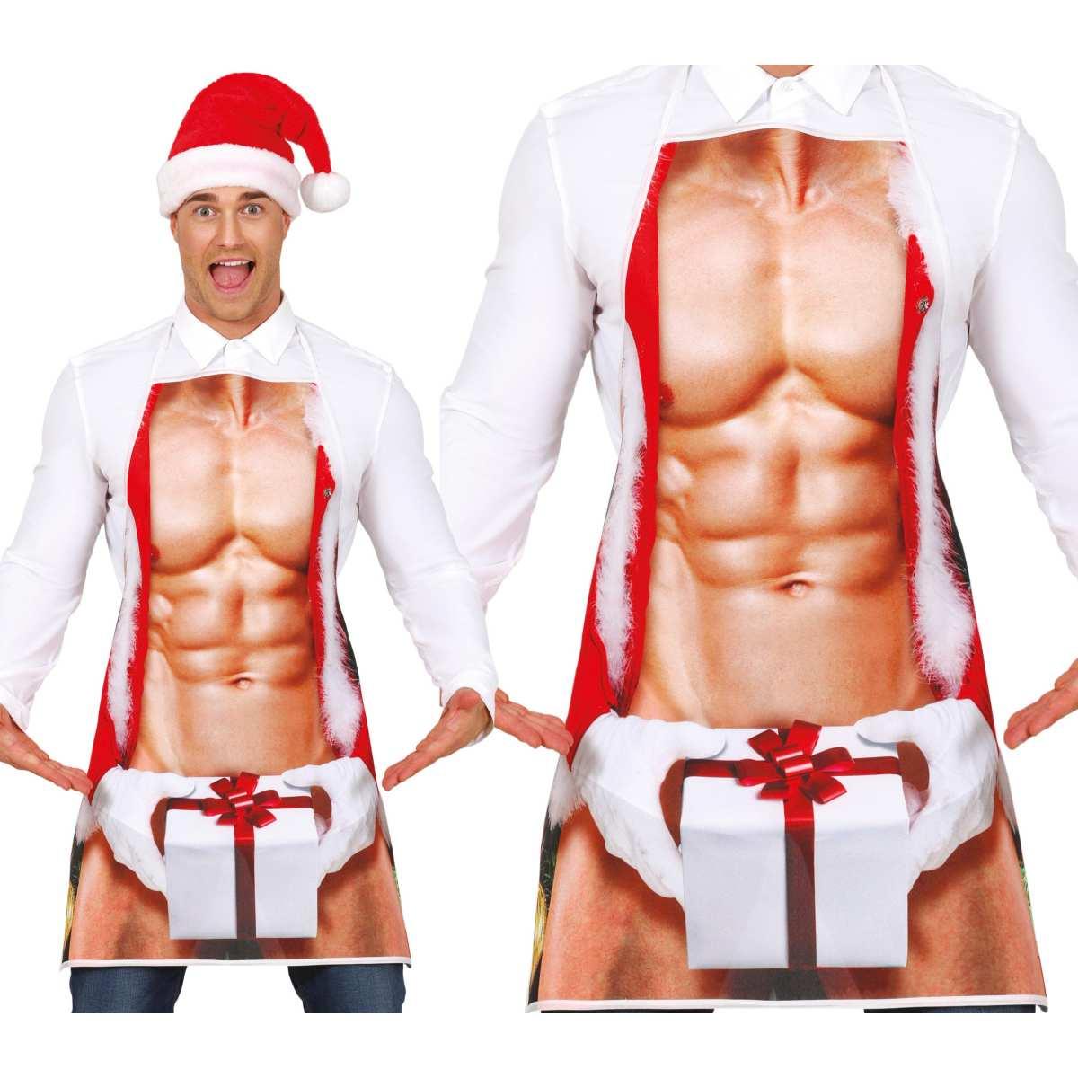 Grembiule natalizio in tessuto sexy uomo