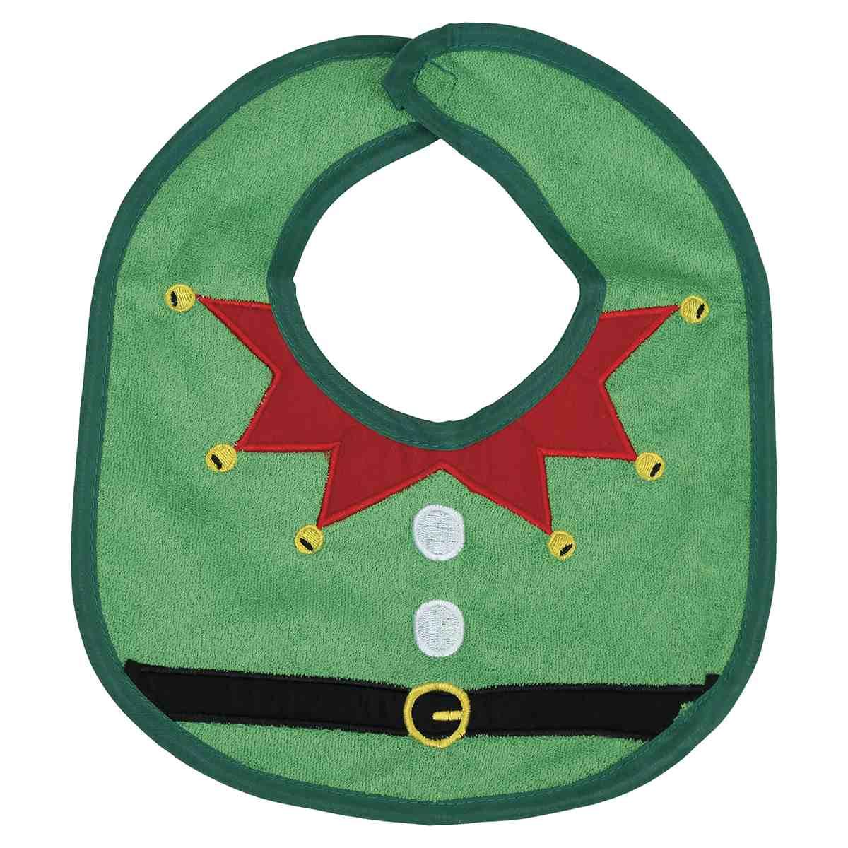 Bavaglino natalizio tessuto verde merry christmas