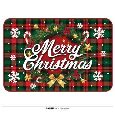 Zerbino natale tessuto merry chirstmas guirca 40 x 60 cm