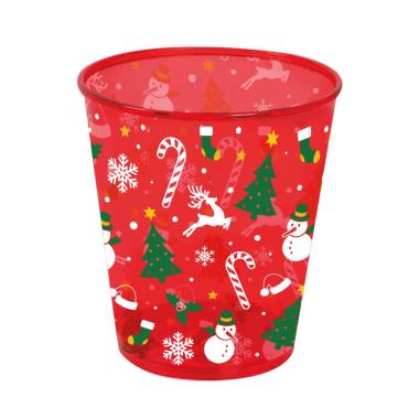 Bicchieri natale pl rosso decori Set 10 pz