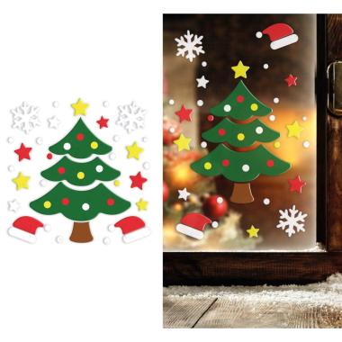 Vetrofanie gel adesive natale albero di natale 20 x 25 cm