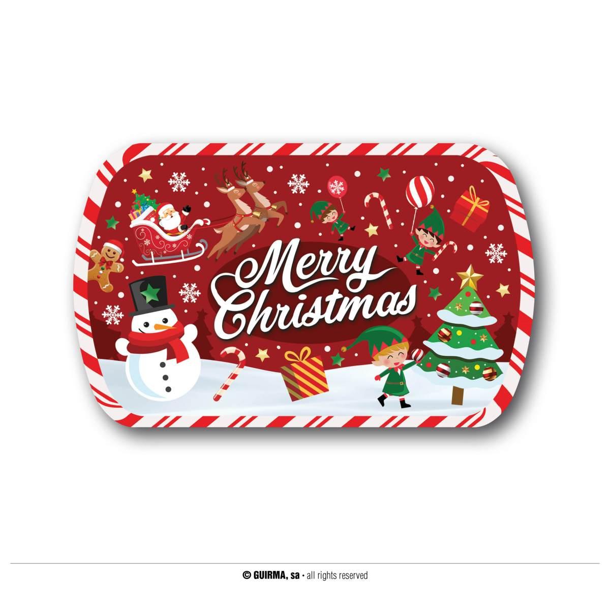 Vassoio natalizio pvc christmas scritta 39 x 24 cm