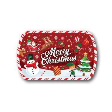 Vassoio natalizio pvc christmas scritta 39 x 24 cm