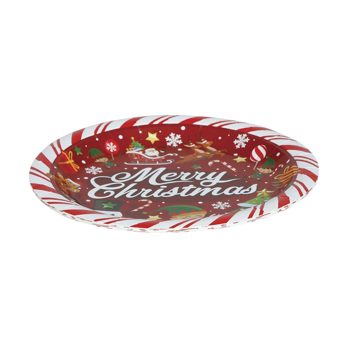 Piatti carta natalizio scritta Ø 23 cm