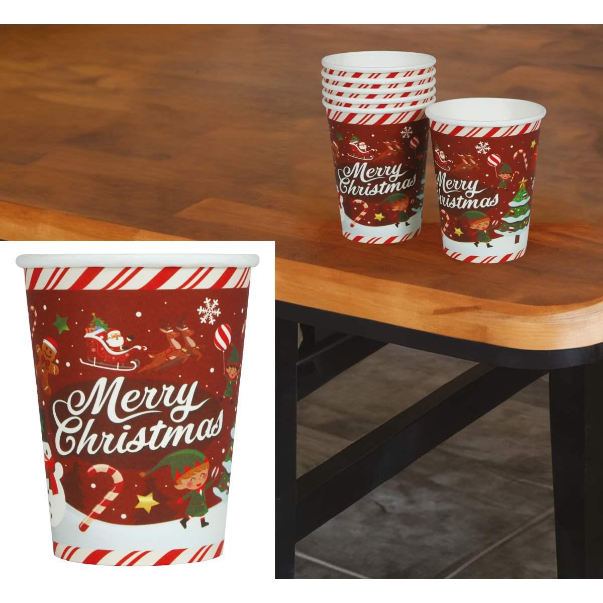 Bicchieri natale carta scritta ml Set 240 pz