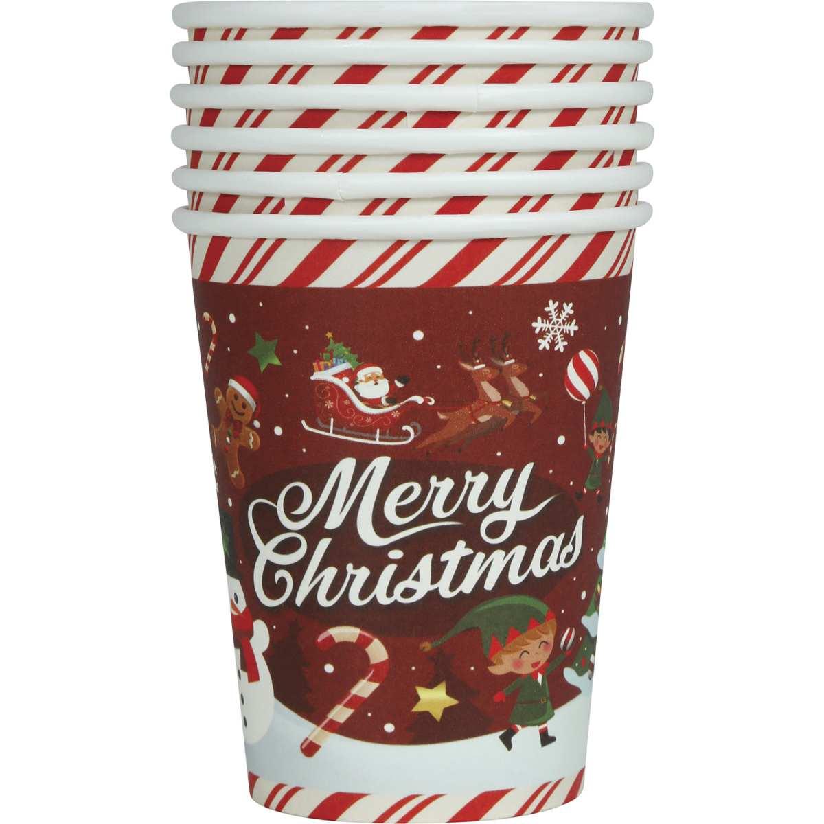 Bicchieri natale carta scritta ml Set 240 pz