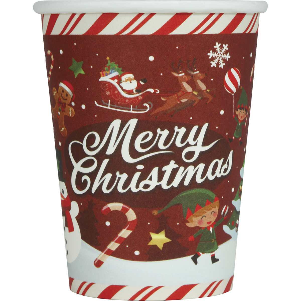 Bicchieri natale carta scritta ml Set 240 pz