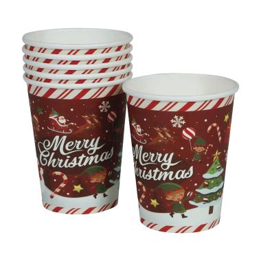 Bicchieri natale carta scritta ml Set 240 pz