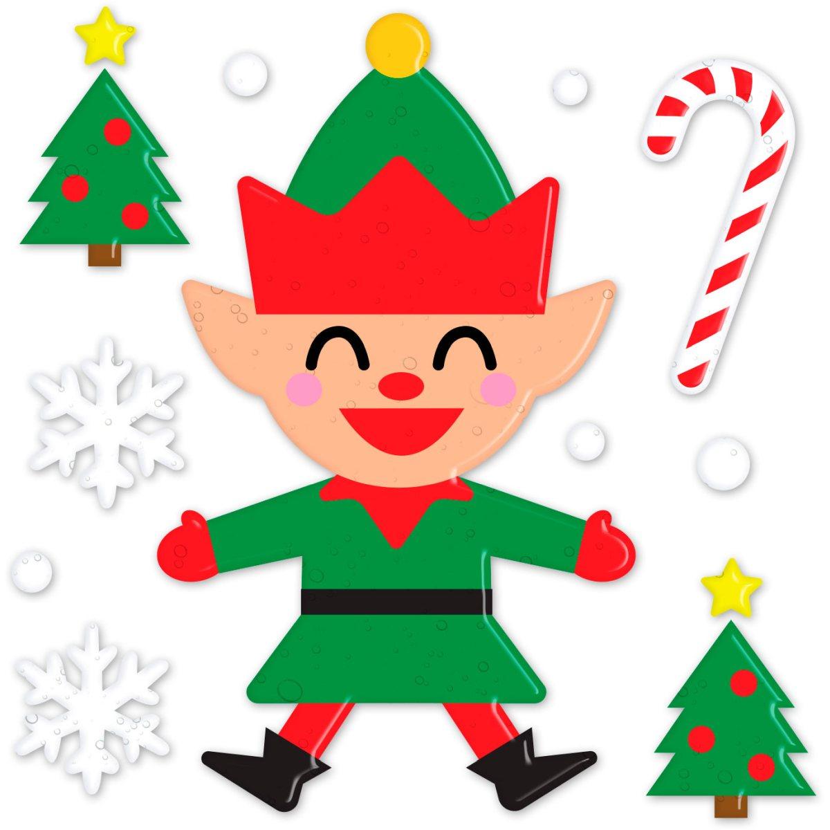 Vetrofanie gel adesive elfo natale 20 x 25 cm