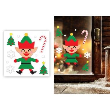 Vetrofanie gel adesive elfo natale 20 x 25 cm