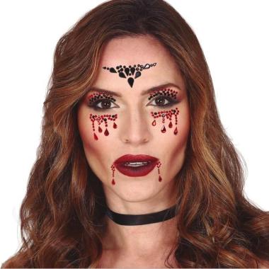 Trucco decorazioni adesive viso strass vampira