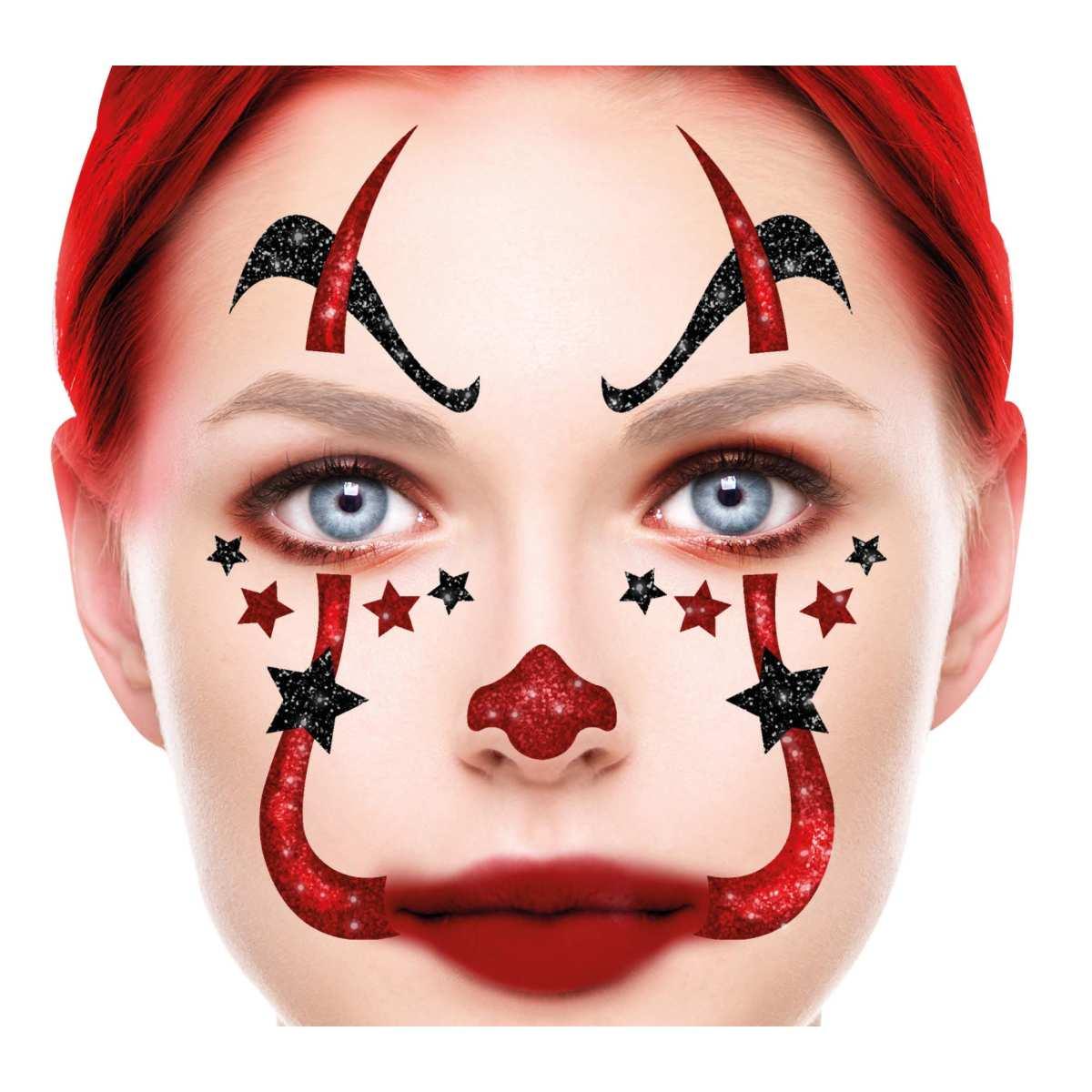 Trucco decorazioni adesive viso clown