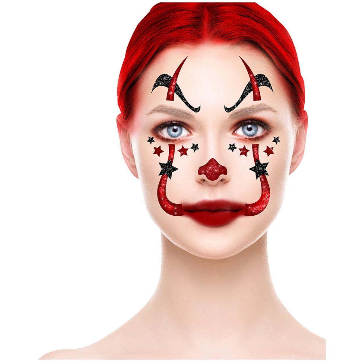 Trucco decorazioni adesive viso clown