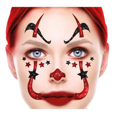 Trucco decorazioni adesive viso clown