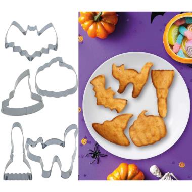 Formine tagliabiscotti halloween metallo 5 pz