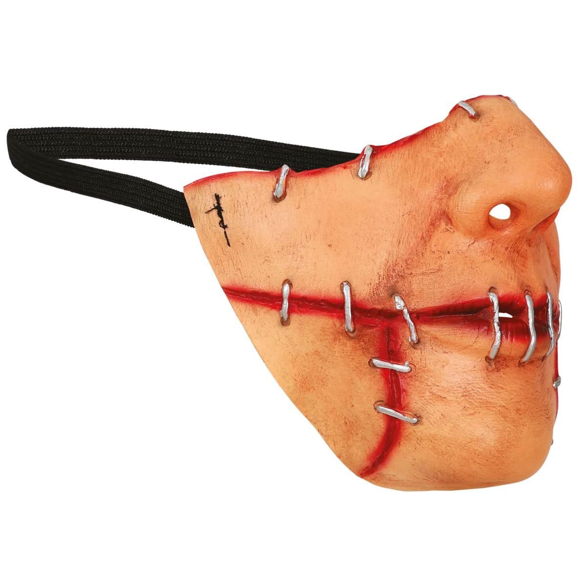 Maschera viso horror lattice bocca cucita