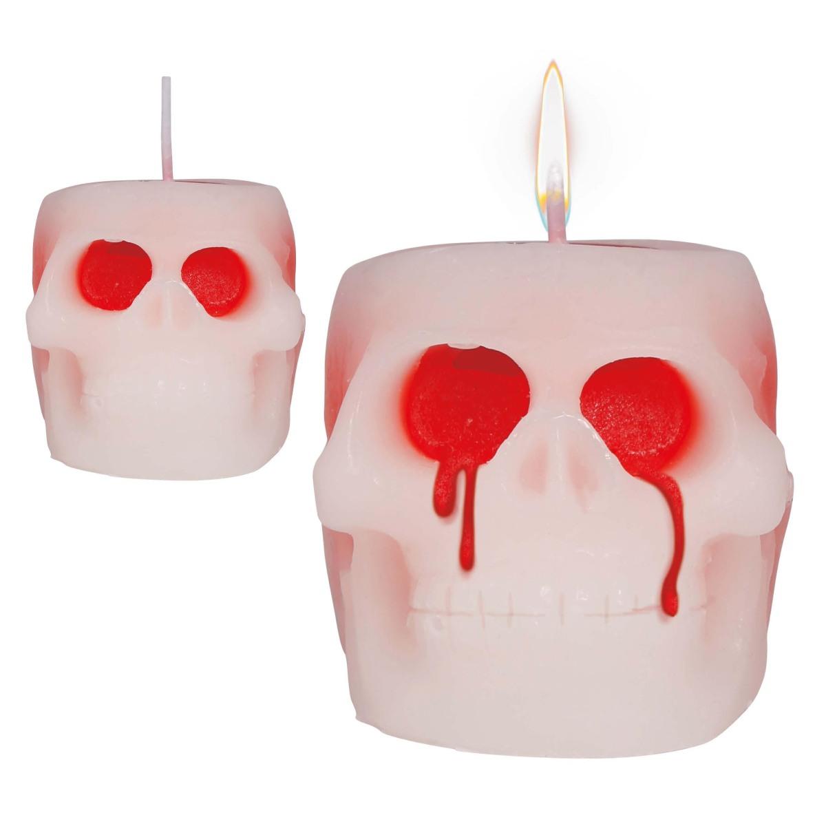 Candela halloween teschio occhi sanguinanti