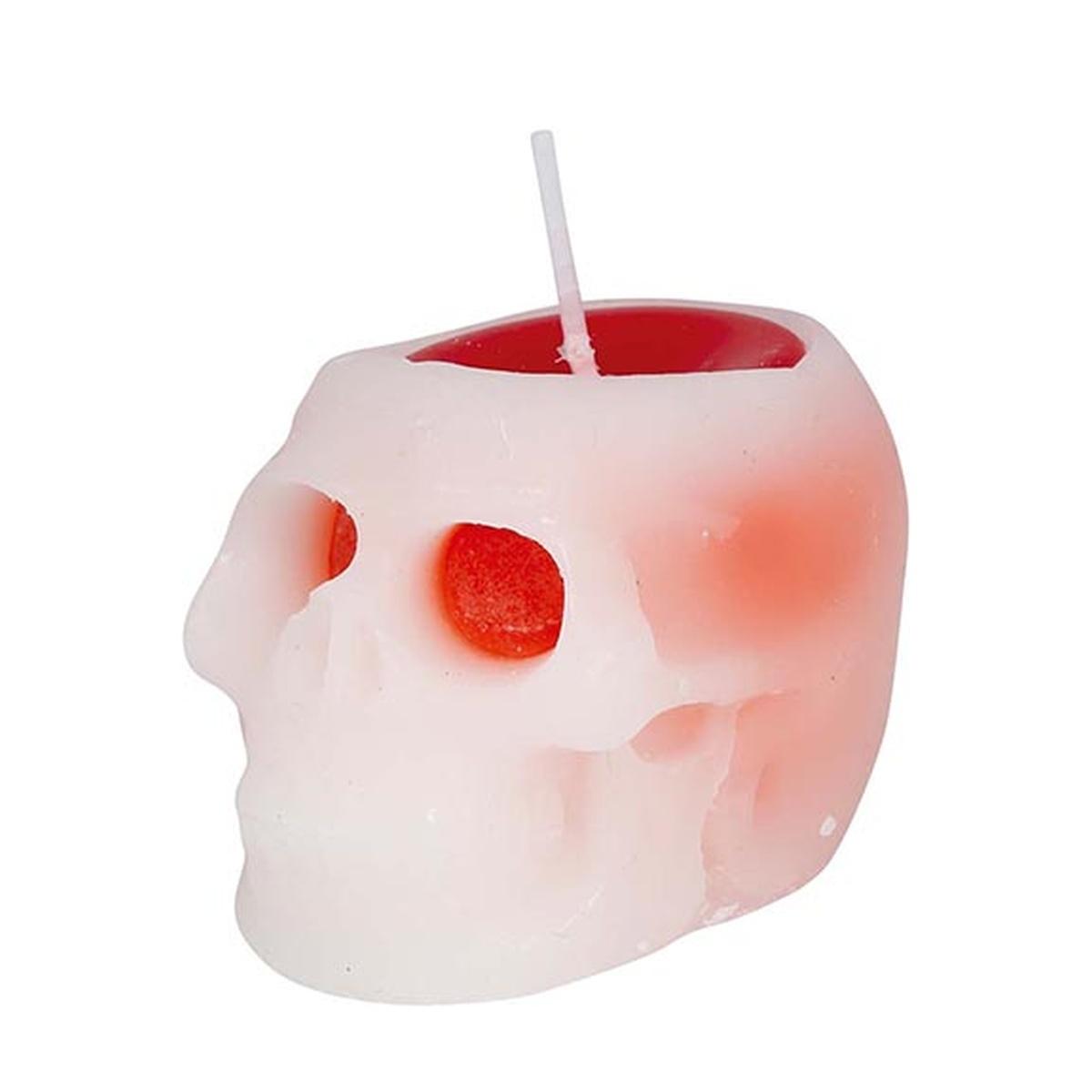 Candela halloween teschio occhi sanguinanti