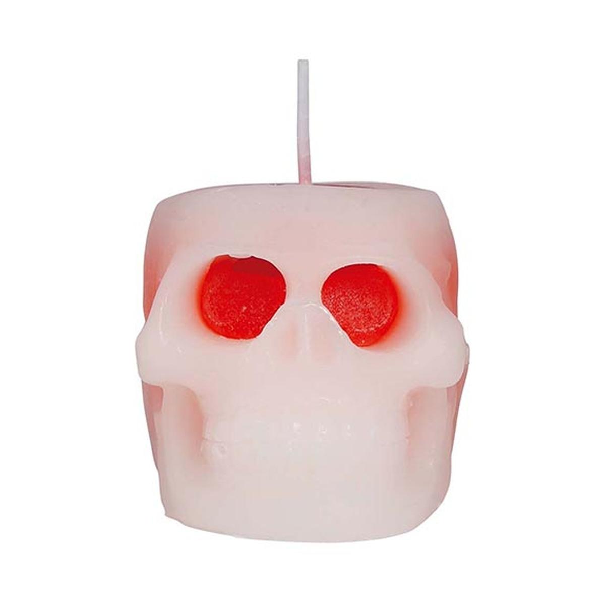 Candela halloween teschio occhi sanguinanti