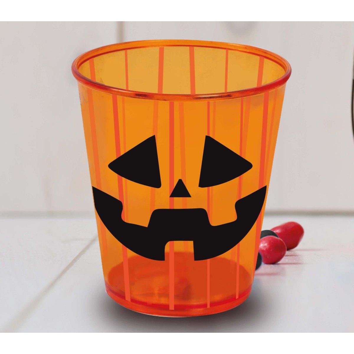 Bicchiere halloween pvc arancione zucca