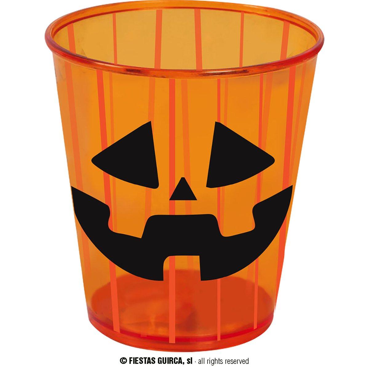Bicchiere halloween pvc arancione zucca