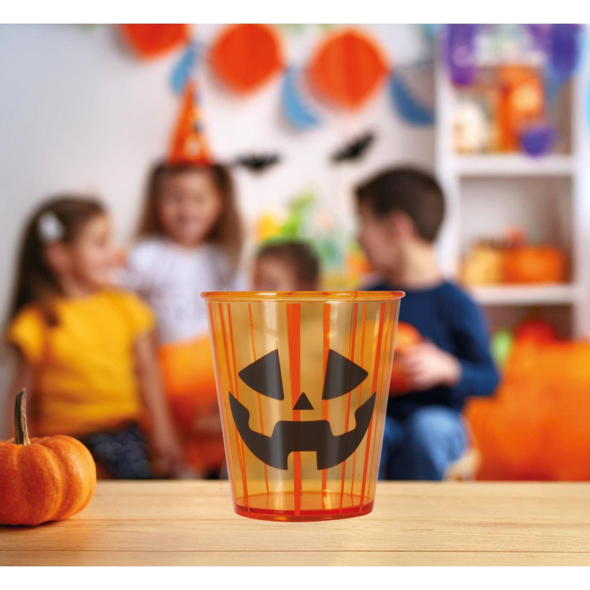 Bicchiere halloween pvc arancione zucca
