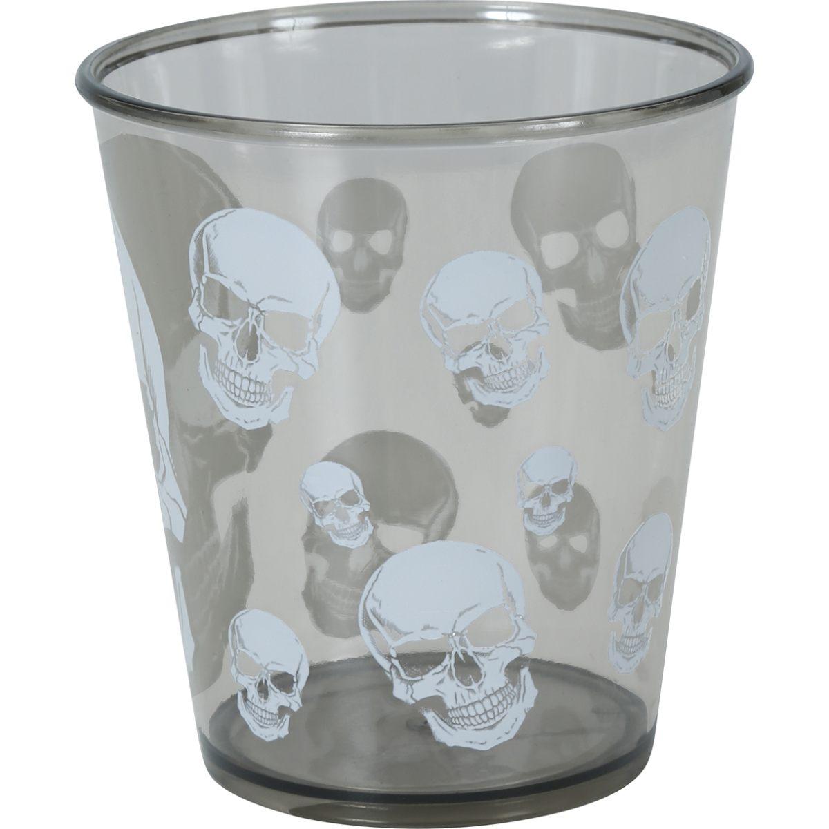 Bicchiere halloween pvc nero teschio