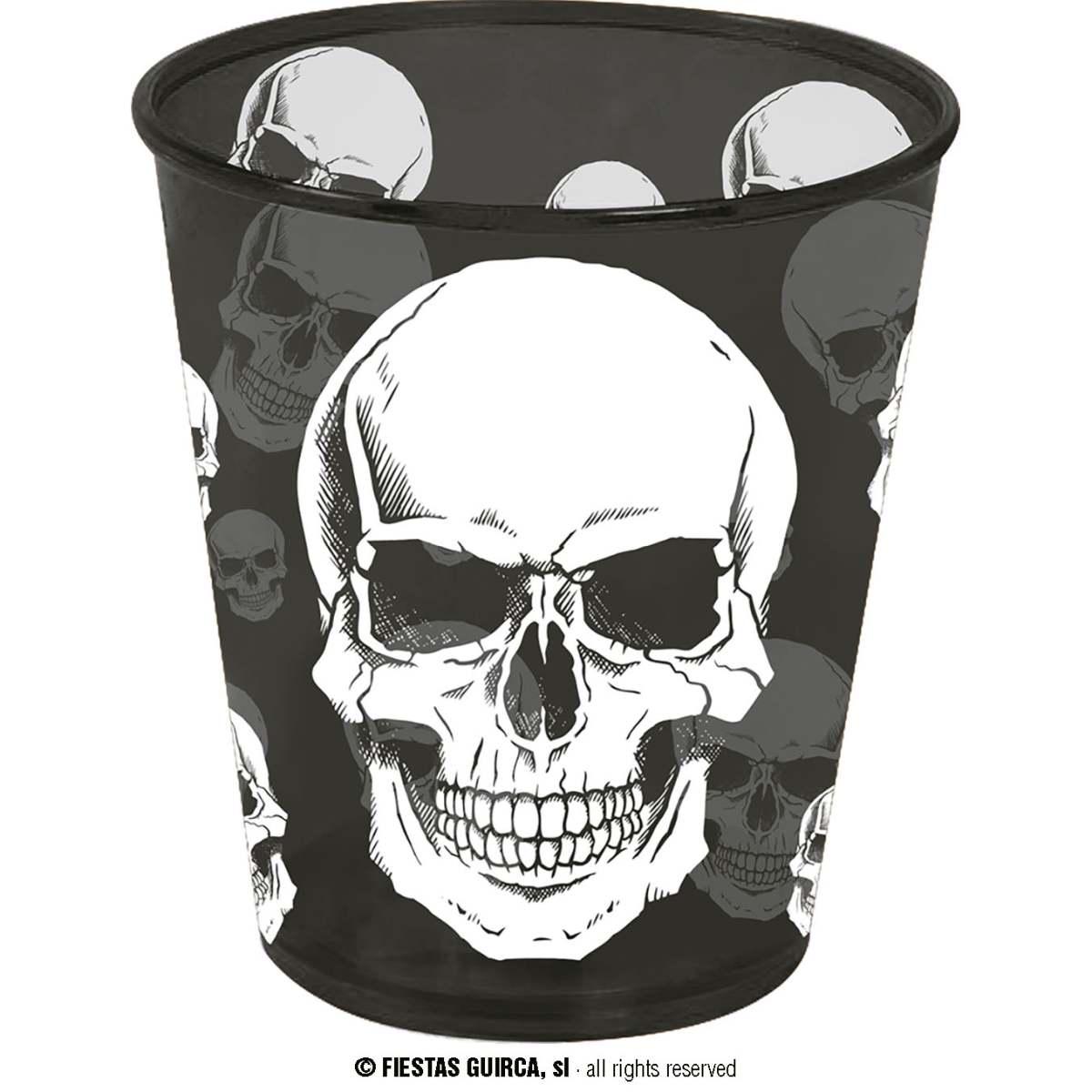 Bicchiere halloween pvc nero teschio
