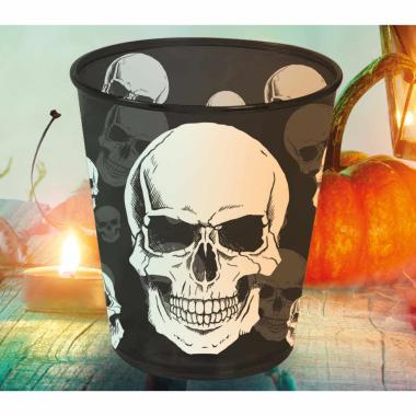 Bicchiere halloween pvc nero teschio