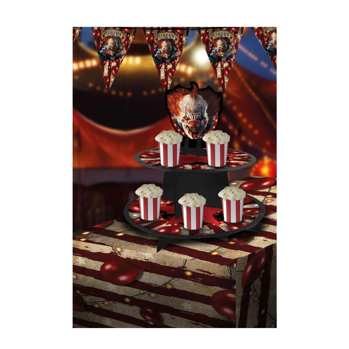 Vassoio alzata halloween carta circus 2 piani