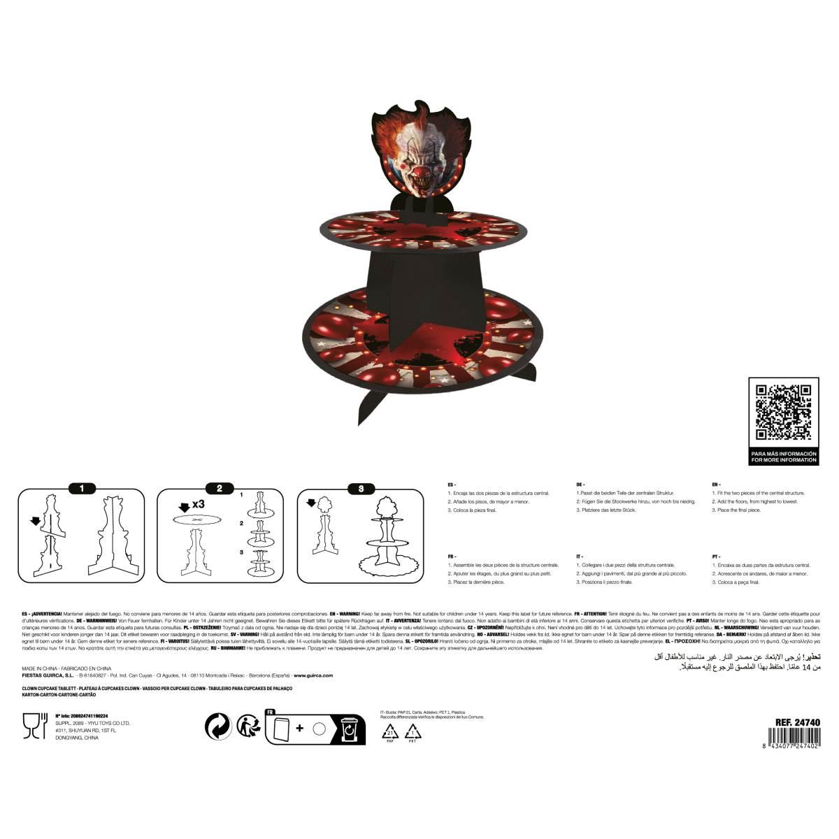 Vassoio alzata halloween carta circus 2 piani