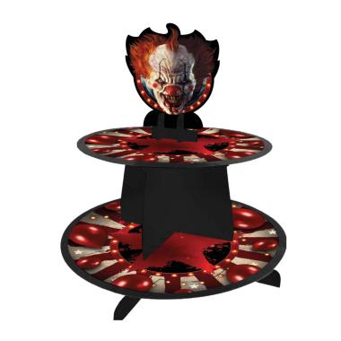 Vassoio alzata halloween carta circus 2 piani