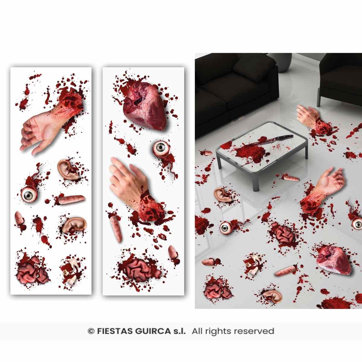 Organi umani insanguinati adesivi