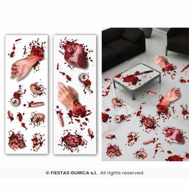 Organi umani insanguinati adesivi